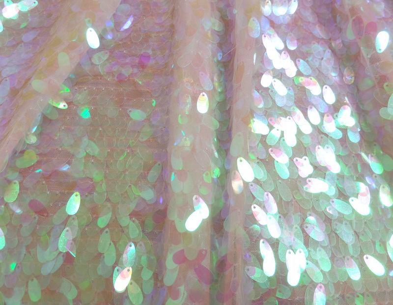 2.Iridescent Lt. Pink Tears Drop Sequins